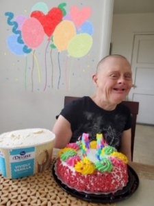 Catherine with her birthday cake