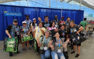 Adult Day Services participants grouped together at ComicCon