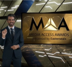 Nyle DiMarco introducing the 2020 Media Access Awards