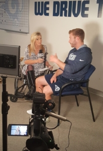 Maria interviewing Rams Head Coach Sean McVay